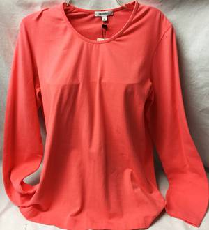 Coral long sleeved round neck top   SALE ITEM