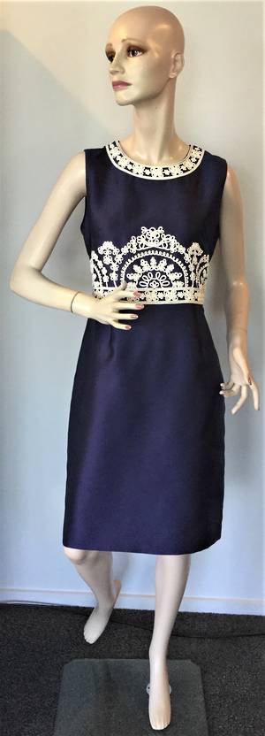 Navy and cream dress - size 12 only