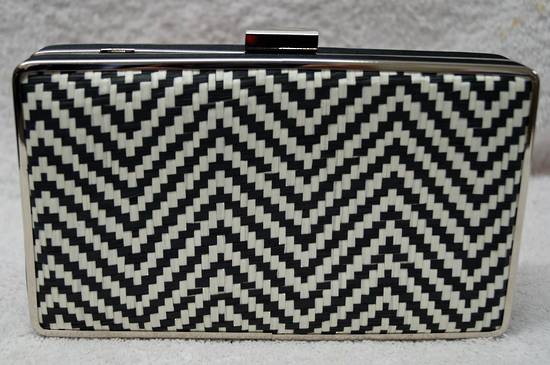 Black and white zig zag effect bag - one only