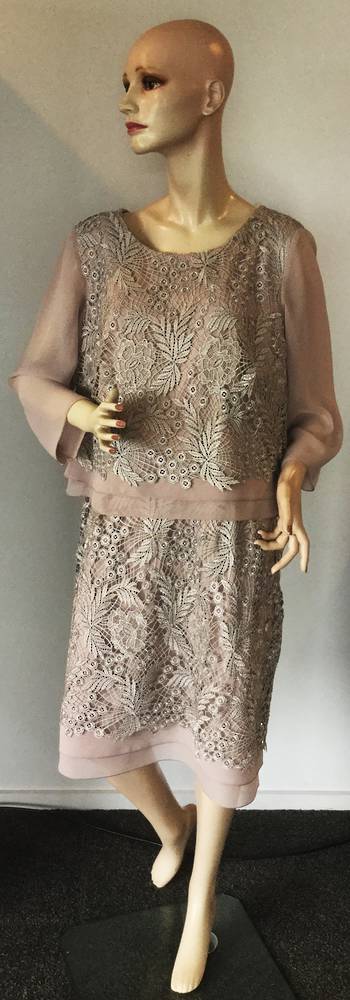 Shell (mushroom) dress with silver lace overlay 20 only
