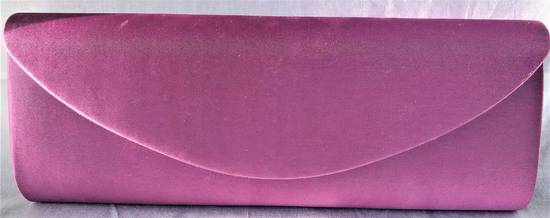 Mauve satin clutch with chain - one only